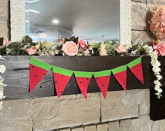 Watermelon Garland Summer Decor Watermelon Banner Summer Party Decor Farmhouse Summer Watermelon Party Watermelon Decor Bunting