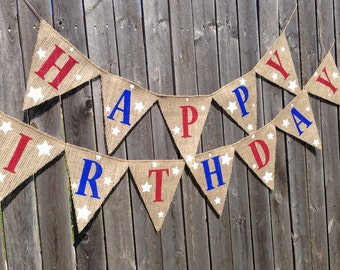 4th Of July Birthday Party Patriotic Birthday Banner Red White and Blue Birthday Party Decorations Red White and Two Patriotic Decor