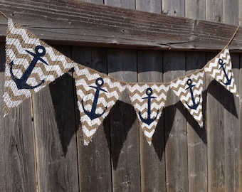 Anchor Banner Anchor Wall Decor Anchor Wall Art Anchor Garland Nautical Nursery Nautical Wall Decor Nautical Banner Nautical Bunting