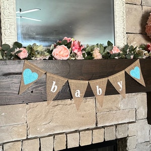 Banner de arpillera para bebé, pancarta de arpillera para baby shower, decoraciones de arpillera para baby shower, guirnalda para bebé, pancarta de arpillera para baby shower, pancarta para baby shower