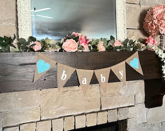 Baby Burlap Banner Burlap Baby Shower Burlap Baby Shower Decorations Baby Garland Burlap Baby Shower Banner Baby Banner For Shower