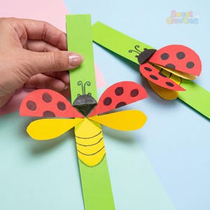 Moving Paper Craft | Printable Templates Included | DIY Ladybug Toy | Video Tutorial for Kids, Preschool STEM Activity, Toddler Craft