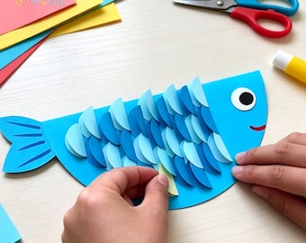 3D Paper Fish Craft | Printable Template, Step-by-Step Guide & Video Tutorial | Ocean Kids Activity