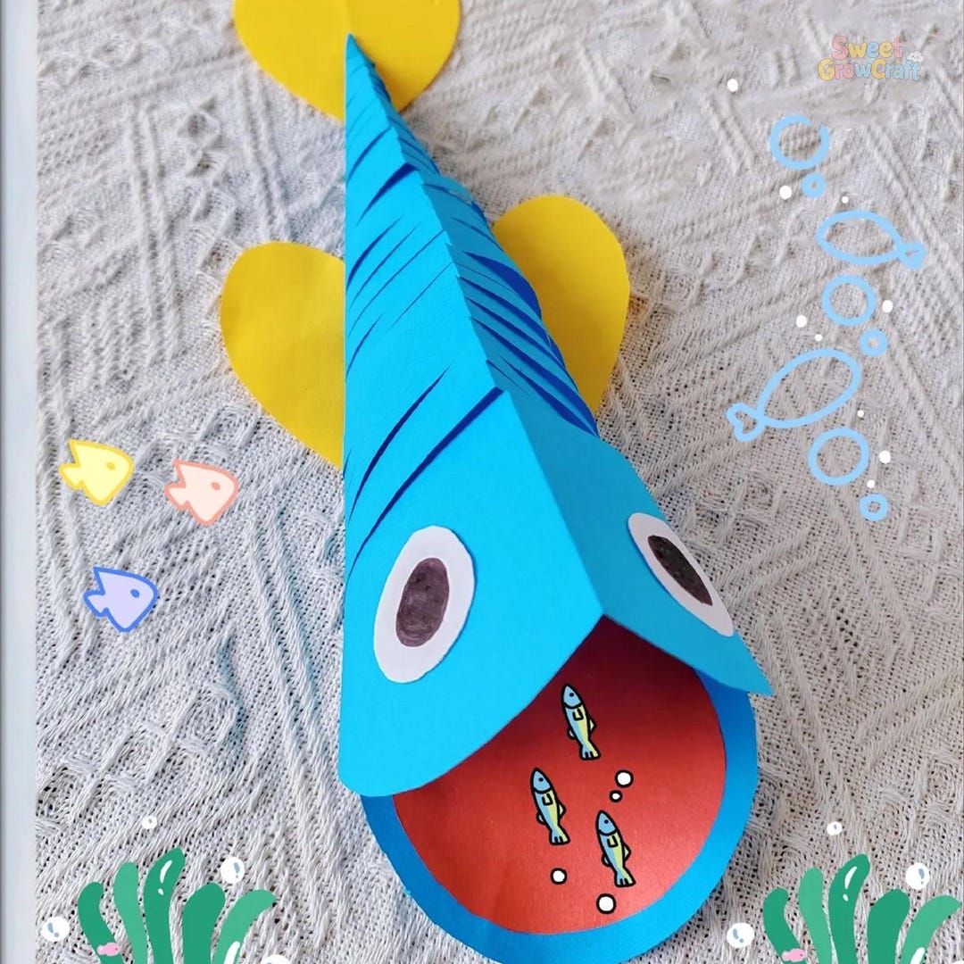 Moving Fish Craft Printable Template, Preschool Toddler Activity, Video ...