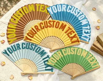 Personalized Wedding Fans for Guests, Custom Wedding Favors Paper Fan, Bulk Bamboo Hand Fans for Summer Wedding, Bridal Shower Favors