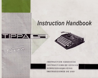 Adler Tippa S  Typewriter _Instruction Manual _Digital Download _PDF format