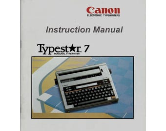 Manual de instrucciones de la máquina de escribir Canon Typestar 7 (descarga digital, formato PDF)