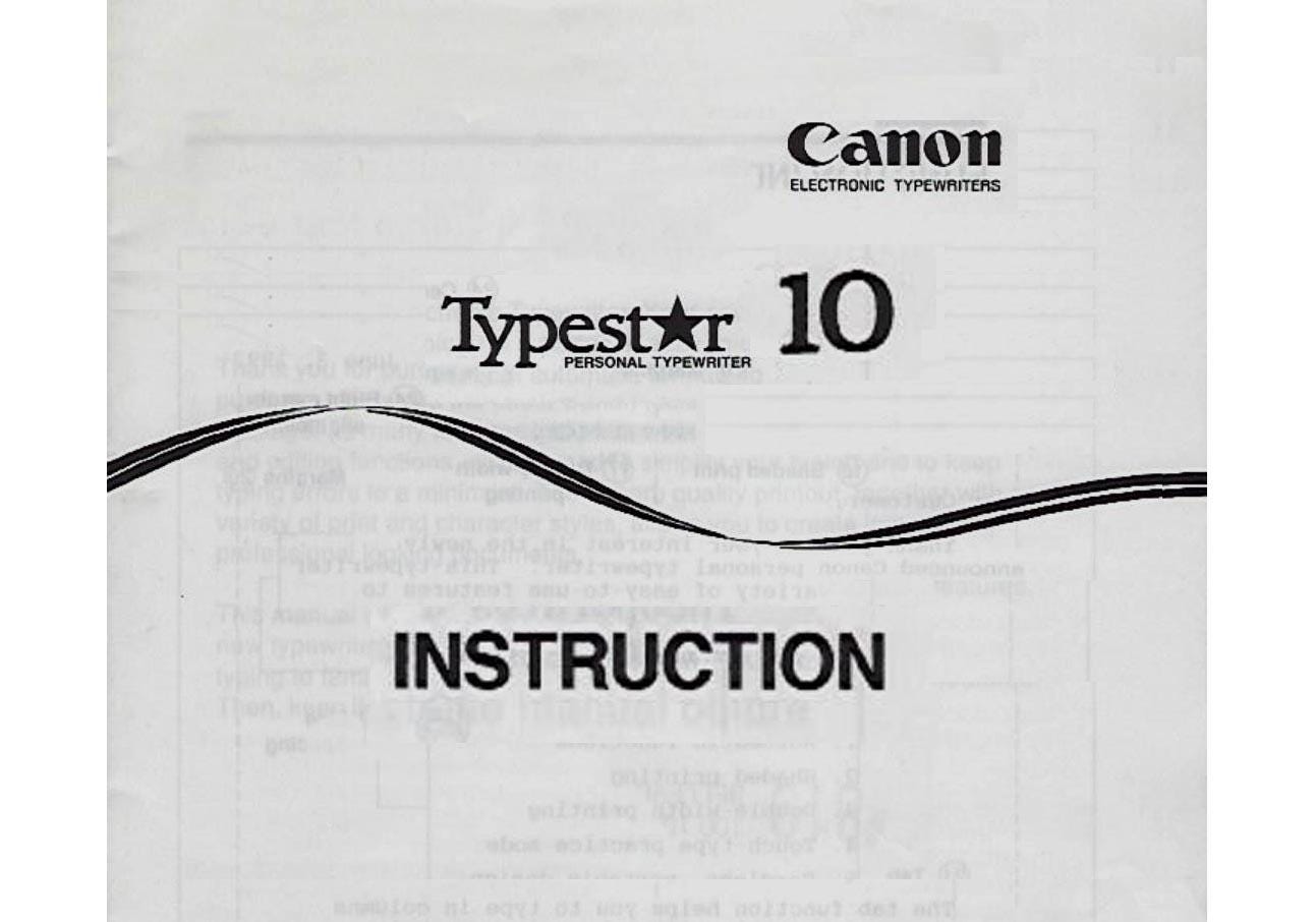 Canon Typestar Typewriter - Etsy