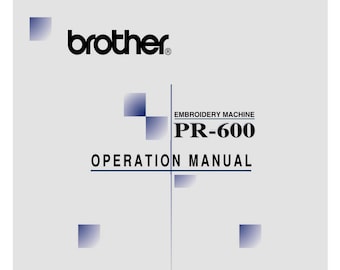 Brother PR-600 Broderi _Bruksanvisning _Digital nedladdning _PDF-format