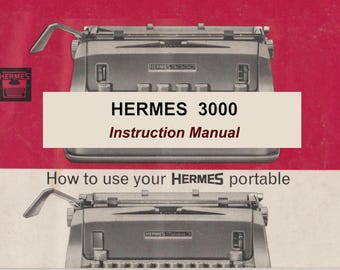 Hermes 3000  Typewriter _Instruction Manual _Digital Download _PDF format