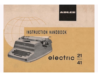 Adler 21-41 _Elektrisk skrivmaskin _Instruktionsbok _Digital nedladdning _PDF-format