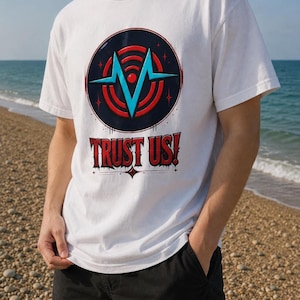 VoxTek Shirt, 100% Cotton Heavyweight Tee with Trust Us Emblem