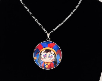 Pomni Inspired The Amazing Digital Circus 30 mm Pendant Stainless Steel Necklace