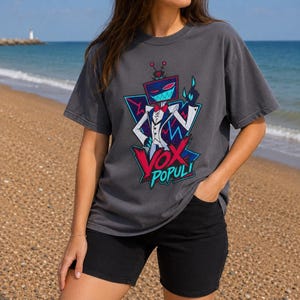 Vox Hazbin Hotel T-shirt, Vox Populi graphic, 100% katoen, unisex T-shirt