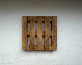 Posavasos de madera de caoba, salvamanteles para bebidas calientes, soporte de madera hecho a mano para tazas, decoración rústica de mesa.