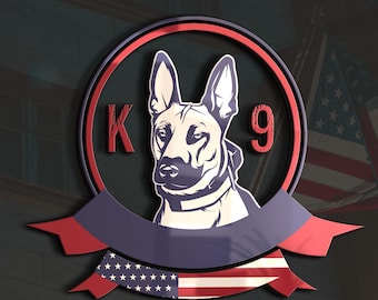 K9 hond Amerikaanse vlag SVG, PoliceMascot-bestand (digitale download)