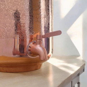 Engraved Copper Water Dispenser, Copper Pitcher, Handmade Embossed Drinkware Container, Copper Jug, Copper Water Container, Eco Friendly image 5