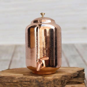 Engraved Copper Water Dispenser, Copper Pitcher, Handmade Embossed Drinkware Container, Copper Jug, Copper Water Container, Eco Friendly image 7