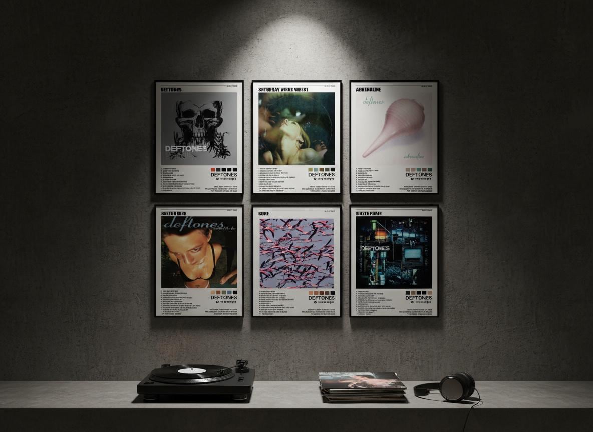 Deftones Full Discography Album Cover Poster Set for Gallery Wall