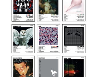 Deftones Full Discography Album Cover Poster Set for Gallery Wall Art Decor ( 8x10" 9 Pack Unframed )