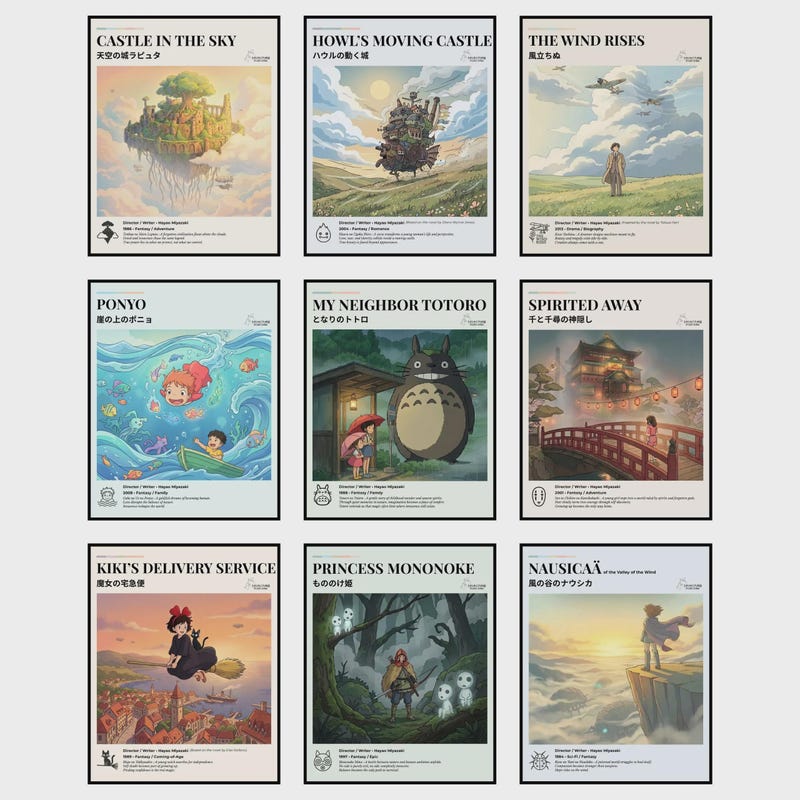 Ghibli Movies Poster - Etsy