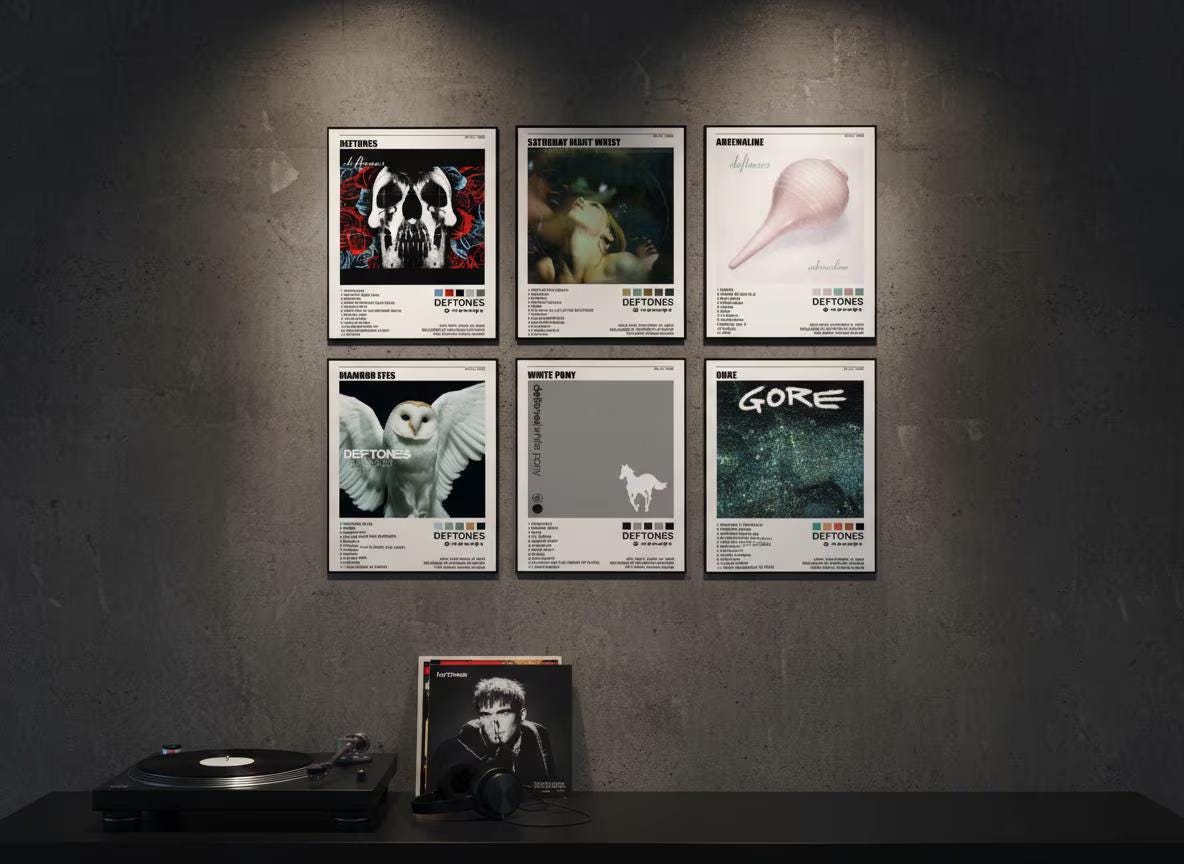 Deftones Full Discography Album Cover Poster Set for Gallery Wall