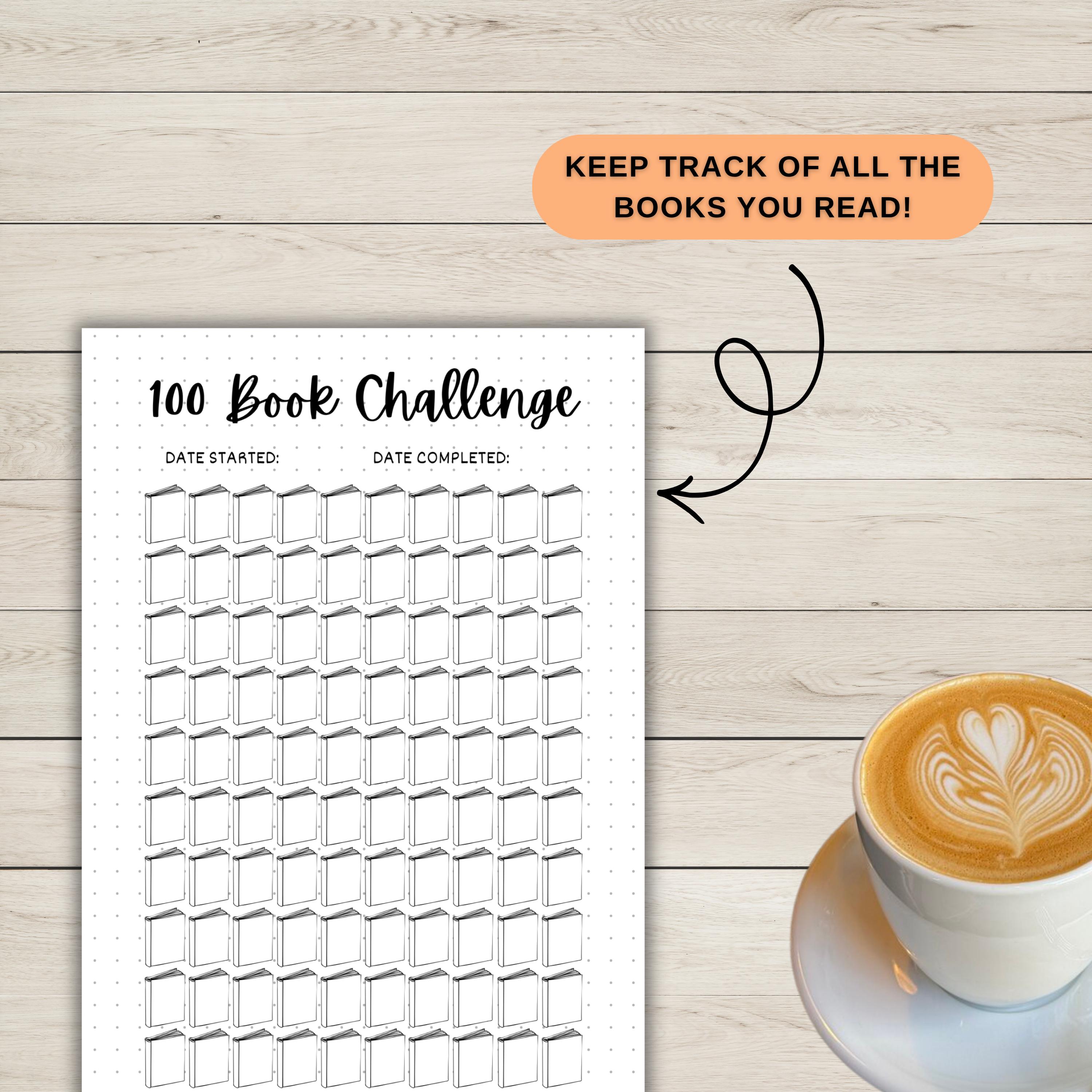 100 Book Reading Challenge | Printable Planner Page | Reading Tracker ...
