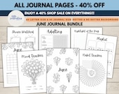 June Journal Bundle | Tulips Themed | Printable Journal Pages | June Planner | June Agenda | Printable Planner Pages | Bullet Journal Idea