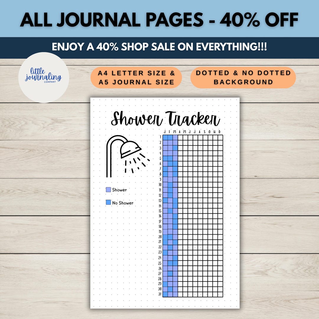 Shower Report Shower Tracker | Printable Journal Page | Planner Page | Daily Tracker ...