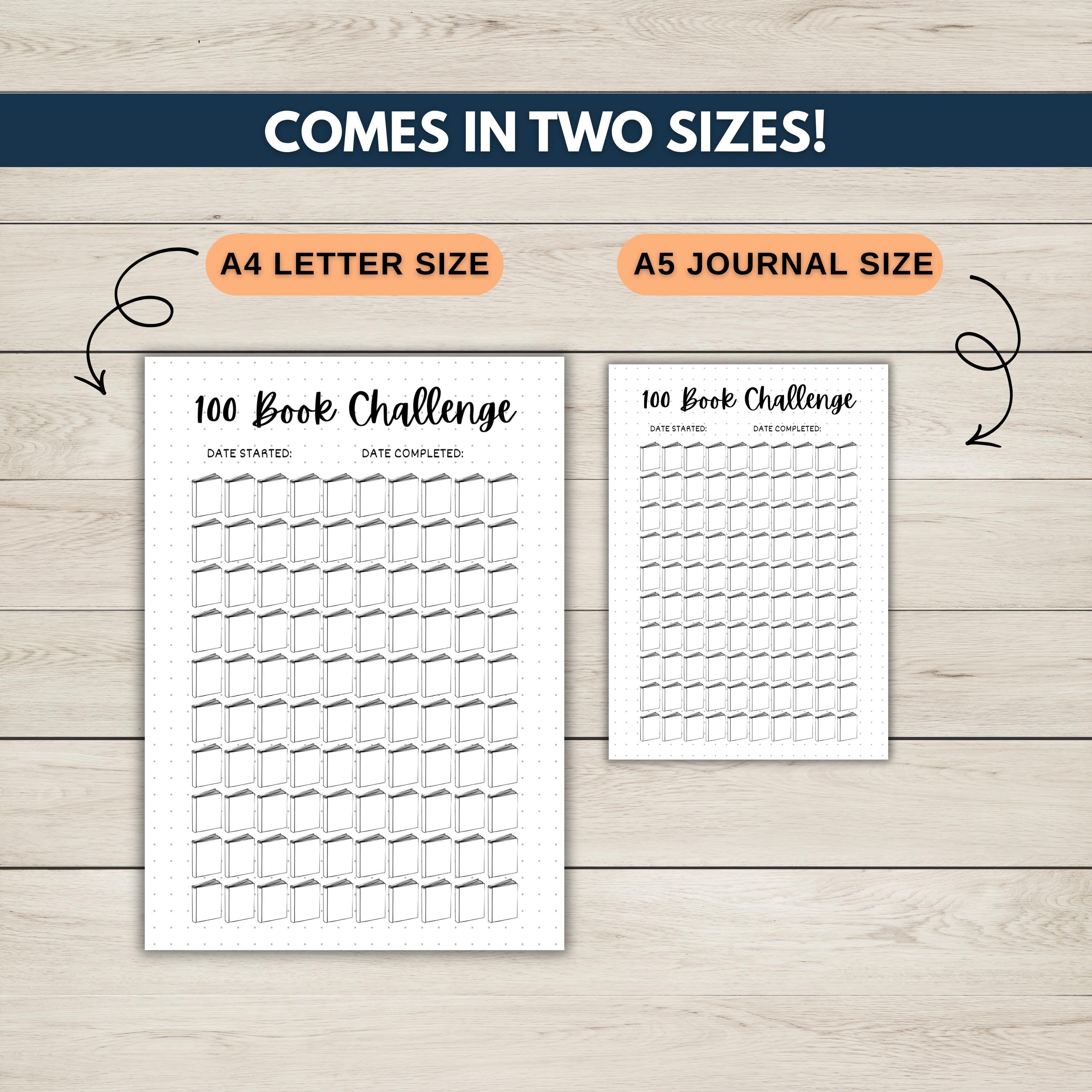 100 Book Reading Challenge | Printable Planner Page | Reading Tracker ...