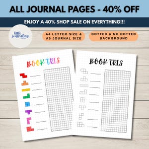 BookTris Tracker | Printable Journal Page | Planner Page | Book Journal | Reading Tracker | Habit Tracker | Book Tracker | Reading Journal