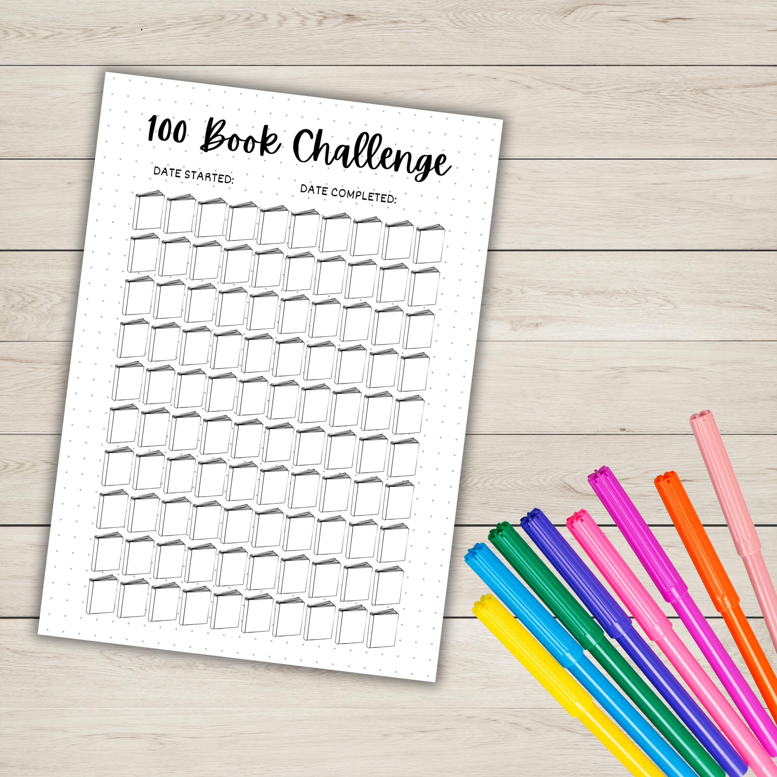 100 Book Reading Challenge | Printable Planner Page | Reading Tracker ...