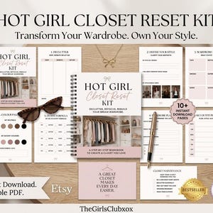 Hot Girl Closet Reset Kit | Wardrobe Planner, Declutter Guide (Printable PDF)