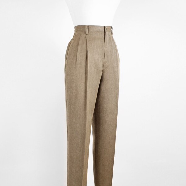 Vintage Liz Claiborne High Waisted Women's Trouser Pants Pleated Bronze Brown 6 / 26''