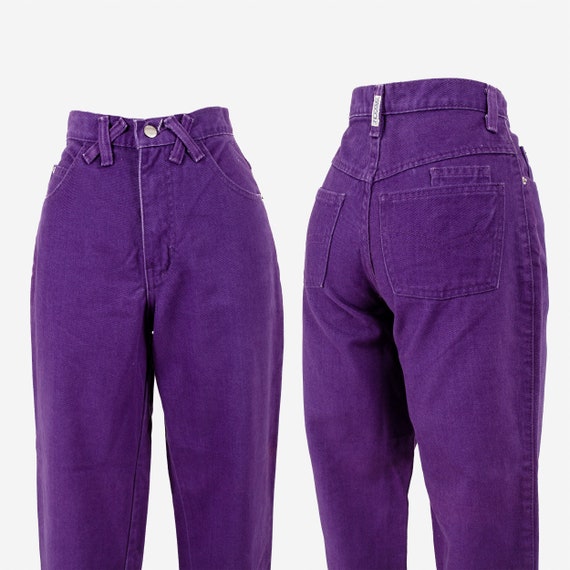 Vintage 80s Sasson High Waisted Mom Jeans Purple 2