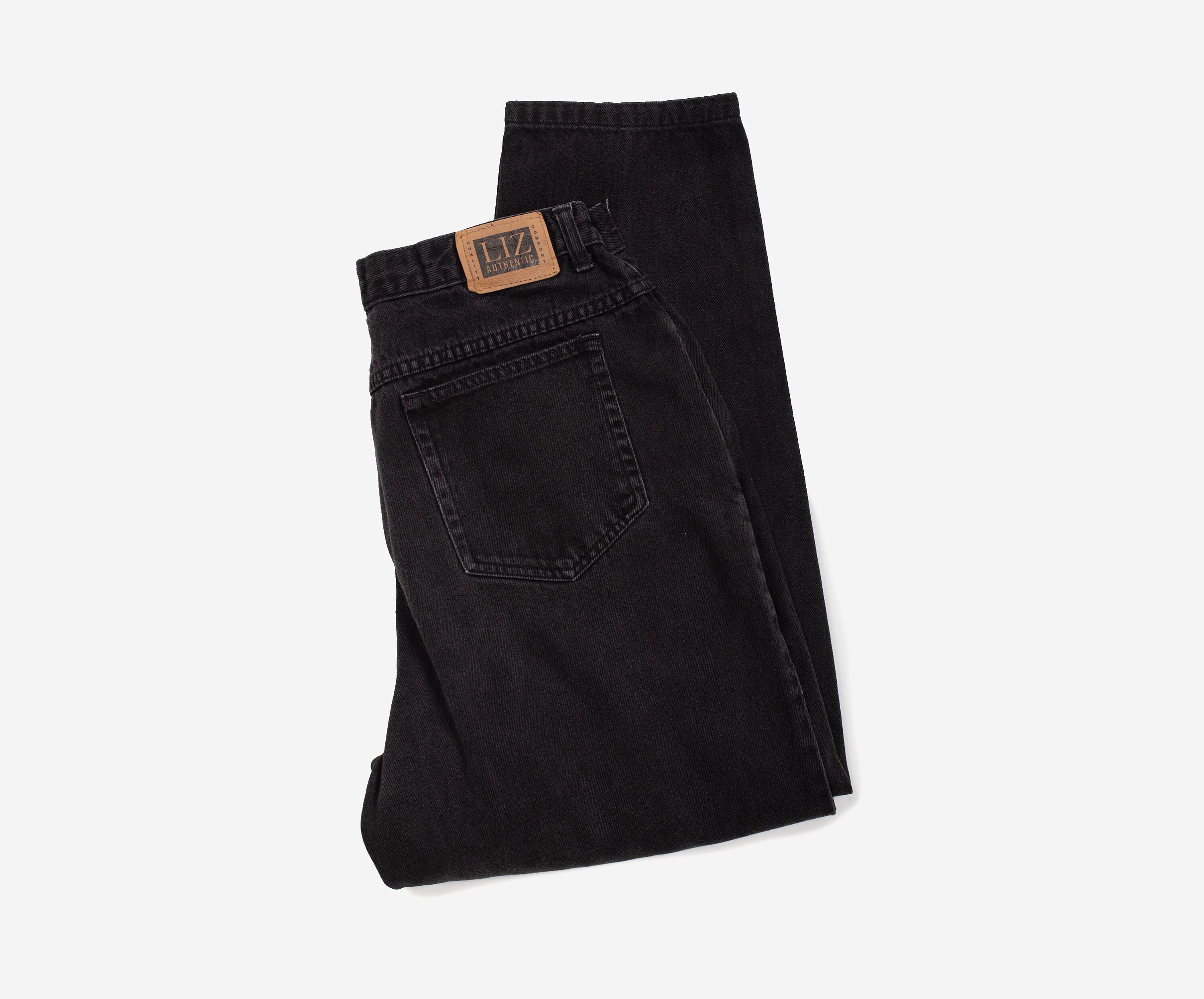 Vtg High Waisted Mom Jeans Black by Liz 