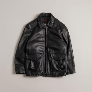 M.Julian レザージャケット 80s 90s ユーロ A-2 ヴィンテージ Vintage Wilsons M Julian Distressed Brown Full Zip Leather Jacket