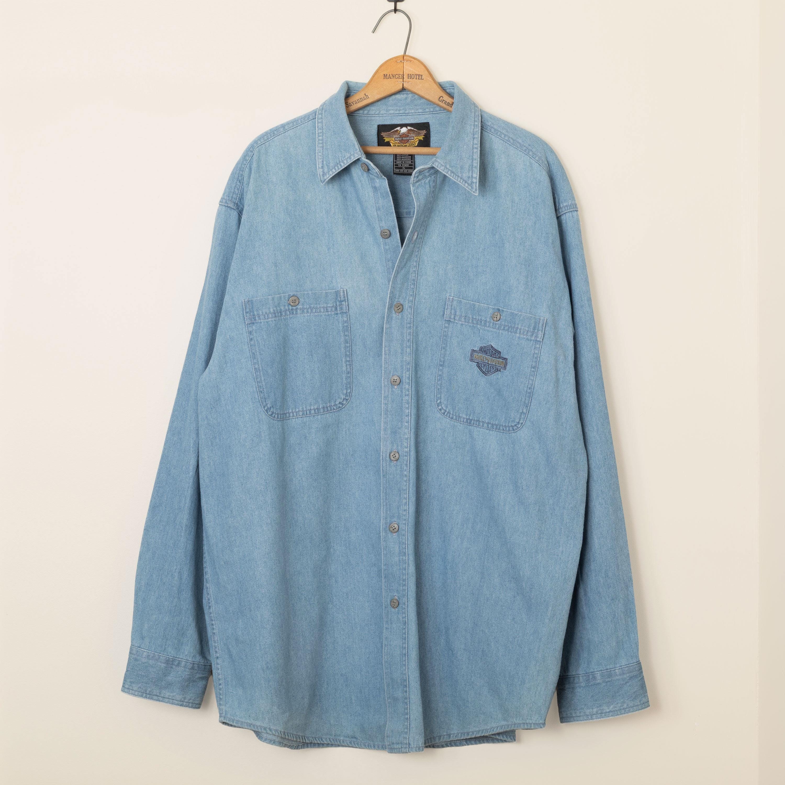 Denim Harley Shirt - Etsy