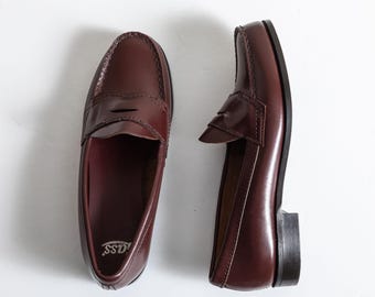 Vintage 80s G.H. Bass Penny Loafers | Women's Size 5 B | Oxblood Leather Weejuns | Dark Academia Preppy Aesthetic