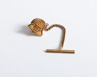 Vintage Bell Telephone Laboratories 10K Solid Gold Tie Tack - BTL Service Award Pin, Mid Century Americana, Tech History Gift for Engineer
