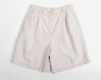 Vintage High Waisted Linen Blend Shorts Light Beige by Liz Claiborne 10/ 29''
