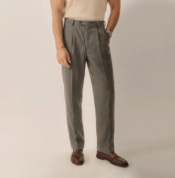 Vintage 70s 80s East German NVA Wool Dress Trousers | Steingrau Stone Green Grey Military Pants |  Heritage Style | Size sg 52-1 38x31
