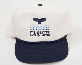 Vintage Snap back Trucker Hat Cap Baseball cap It's Gettin Hot in Here  - Whales