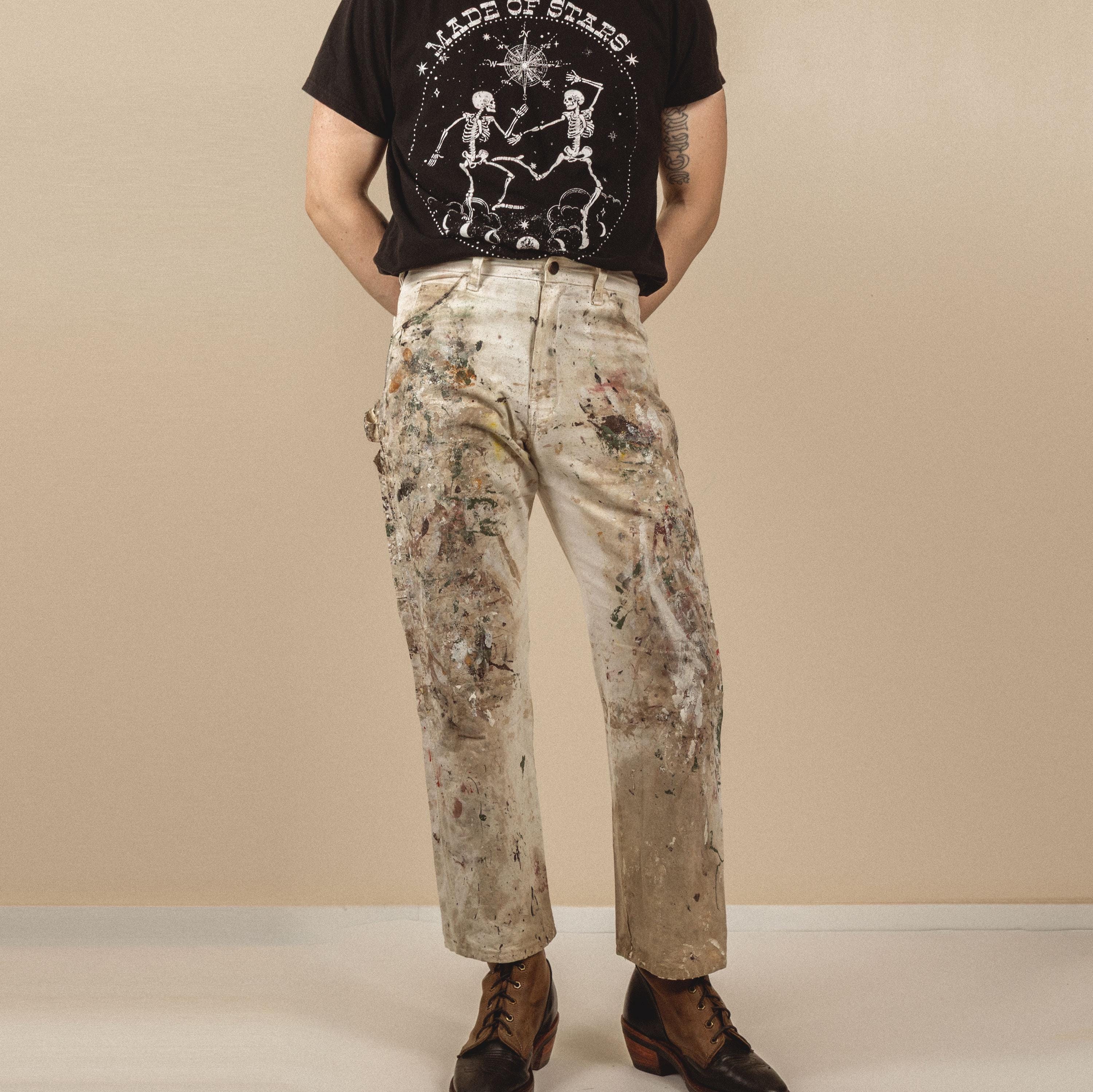 Vintage Denim Painters Pants - Etsy