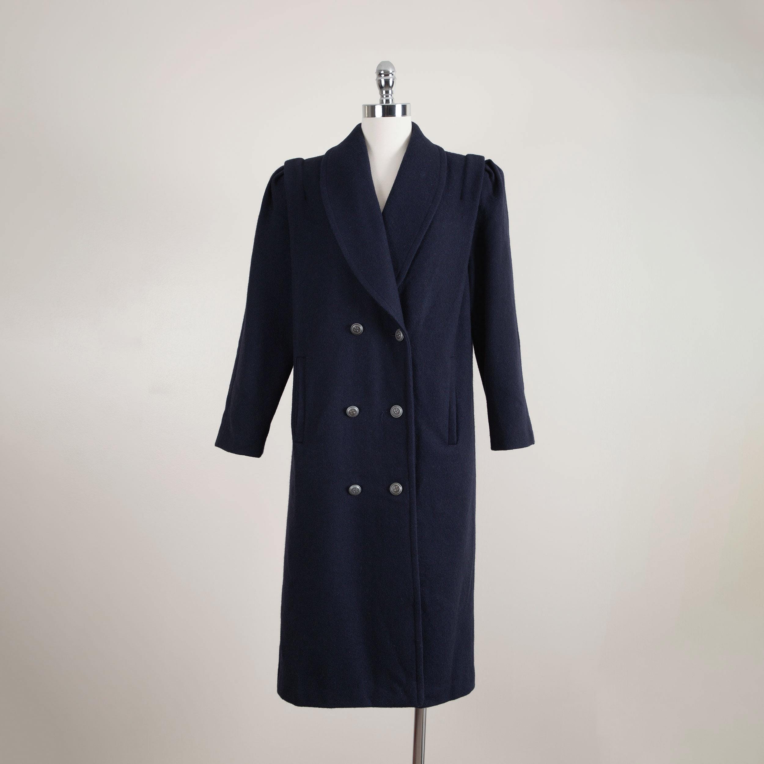 Navy Alpaca Coat - Etsy