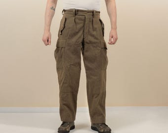 Vintage 1960s West German Military Wool Alois Heiss Trousers, 1965 Cargo Pants, Gorpcore Utilitarian Heavyweight Field Pants Size 30/30