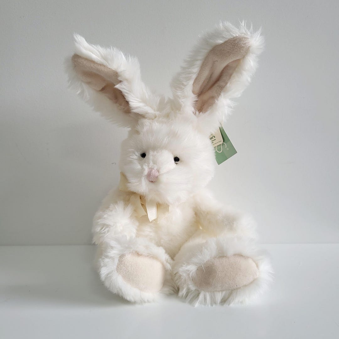 Russ Rabbits Russ Berrie Vintage White Bunny With Tags, Rabbit Plush Posable Ears - Etsy