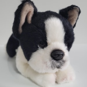 Yomiko Classics Vintage Boston Terrier Puppy Dog Plush | Russ Berrie Realistic Stuffed Animal Toy