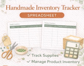 Handmade Inventory Tracker Spreadsheet for Etsy Sellers (Digital Download)
