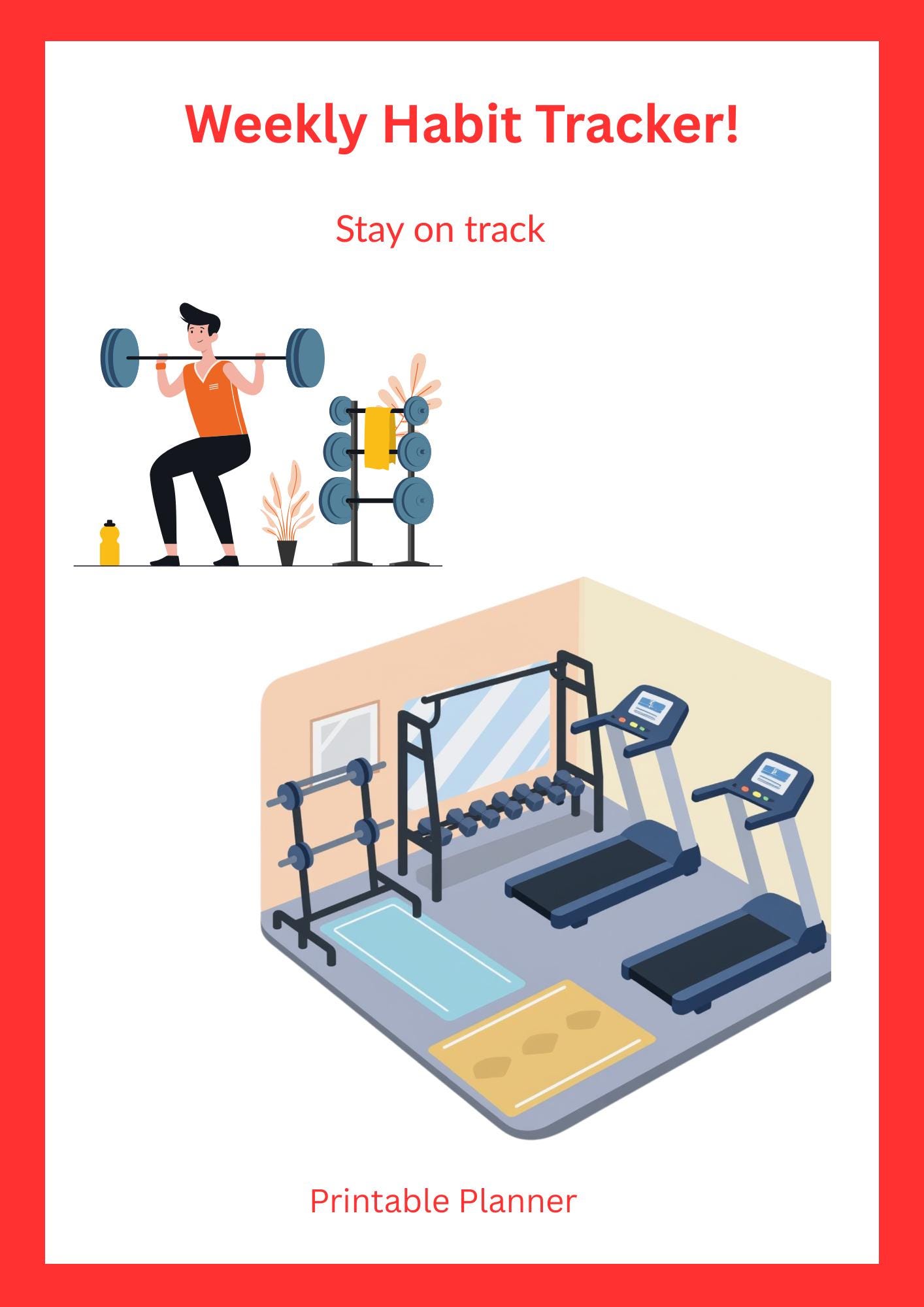 Weekly Fitness Habit Tracker | Printable PDF Planner (40 Pages) - Etsy